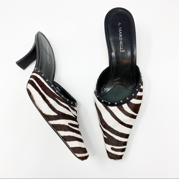 A. Marinelli Shoes - A. Marinelli • “Lindsay II” Leather Zebra Mule